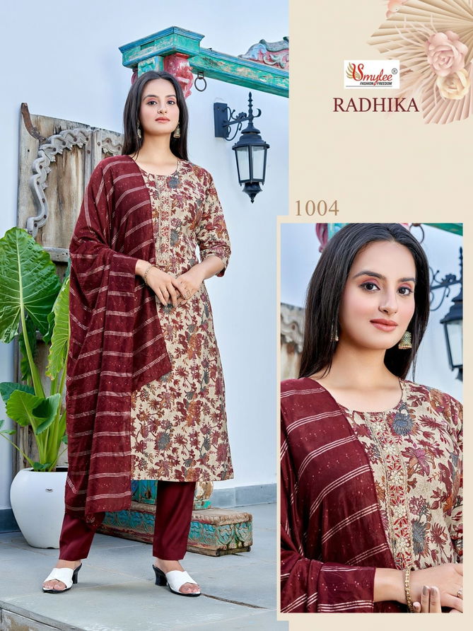 Radhika By Smylee 1001 To 1006 kurti With Bottom Dupatta Exporters In India